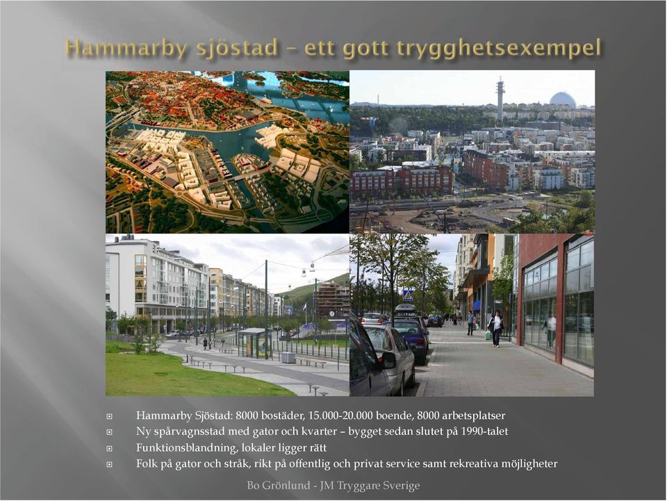 kvarter bygget sedan slutet på 1990-talet Funktionsblandning,