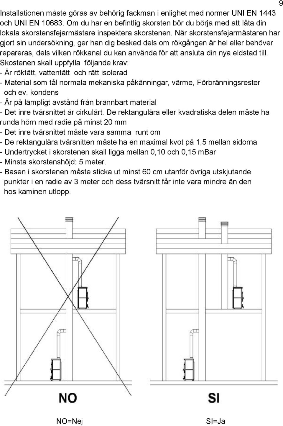 När skorstensfejarmästaren har gjort sin undersökning, ger han dig besked dels om rökgången är hel eller behöver repareras, dels vilken rökkanal du kan använda för att ansluta din nya eldstad till.