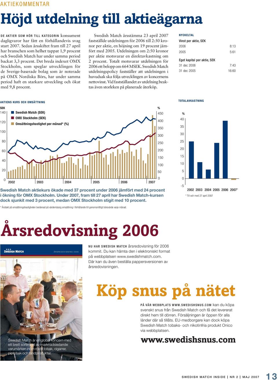 Det breda indexet OMX Stockholm, som speglar utvecklingen för de Sverige-baserade bolag som är noterade på OMX Nordiska Börs, har under samma period haft en starkare utveckling och ökat med 9,8