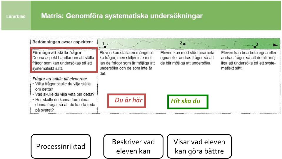 Beskriver vad eleven