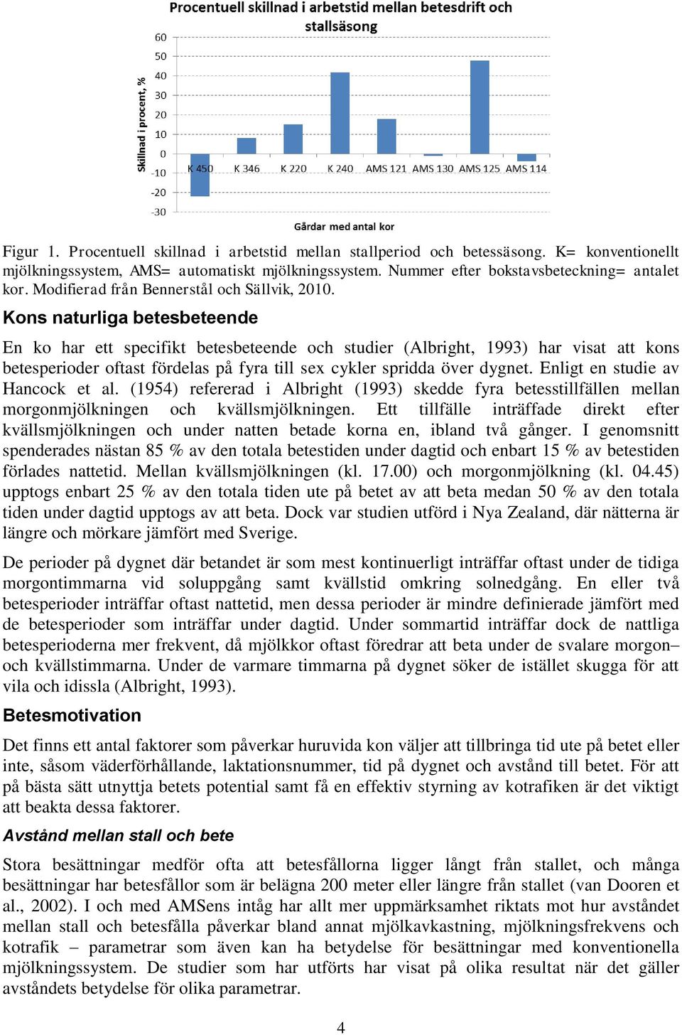 Kons naturliga betesbeteende En ko har ett specifikt betesbeteende och studier (Albright, 1993) har visat att kons betesperioder oftast fördelas på fyra till sex cykler spridda över dygnet.