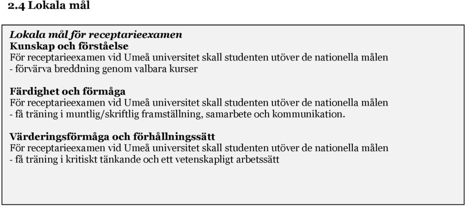 utöver de nationella målen - få träning i muntlig/skriftlig framställning, samarbete och kommunikation.