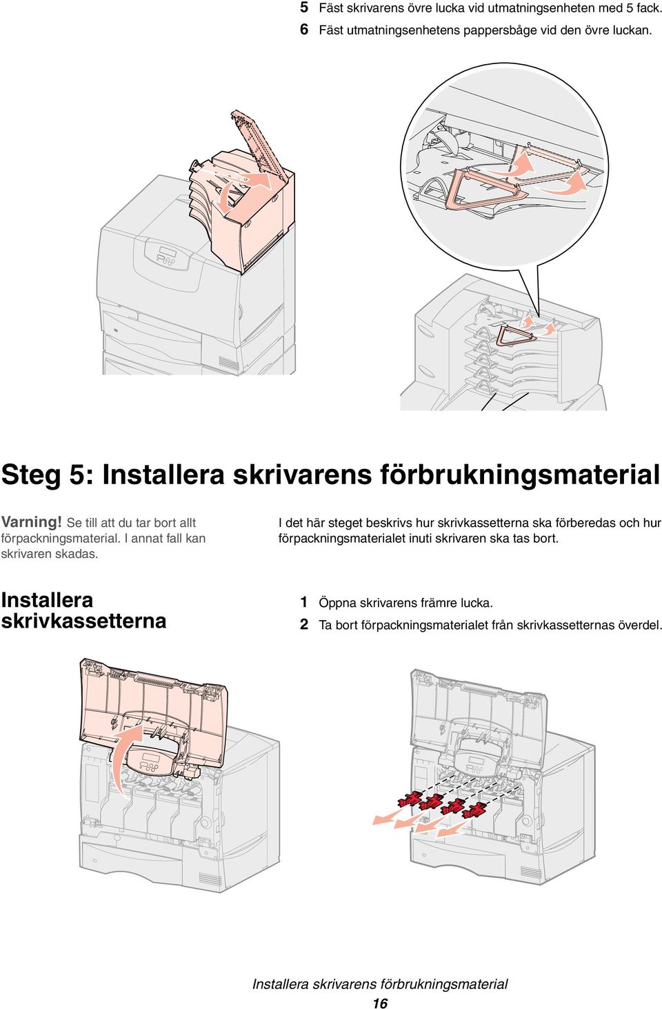 I annat fall kan skrivaren skadas.