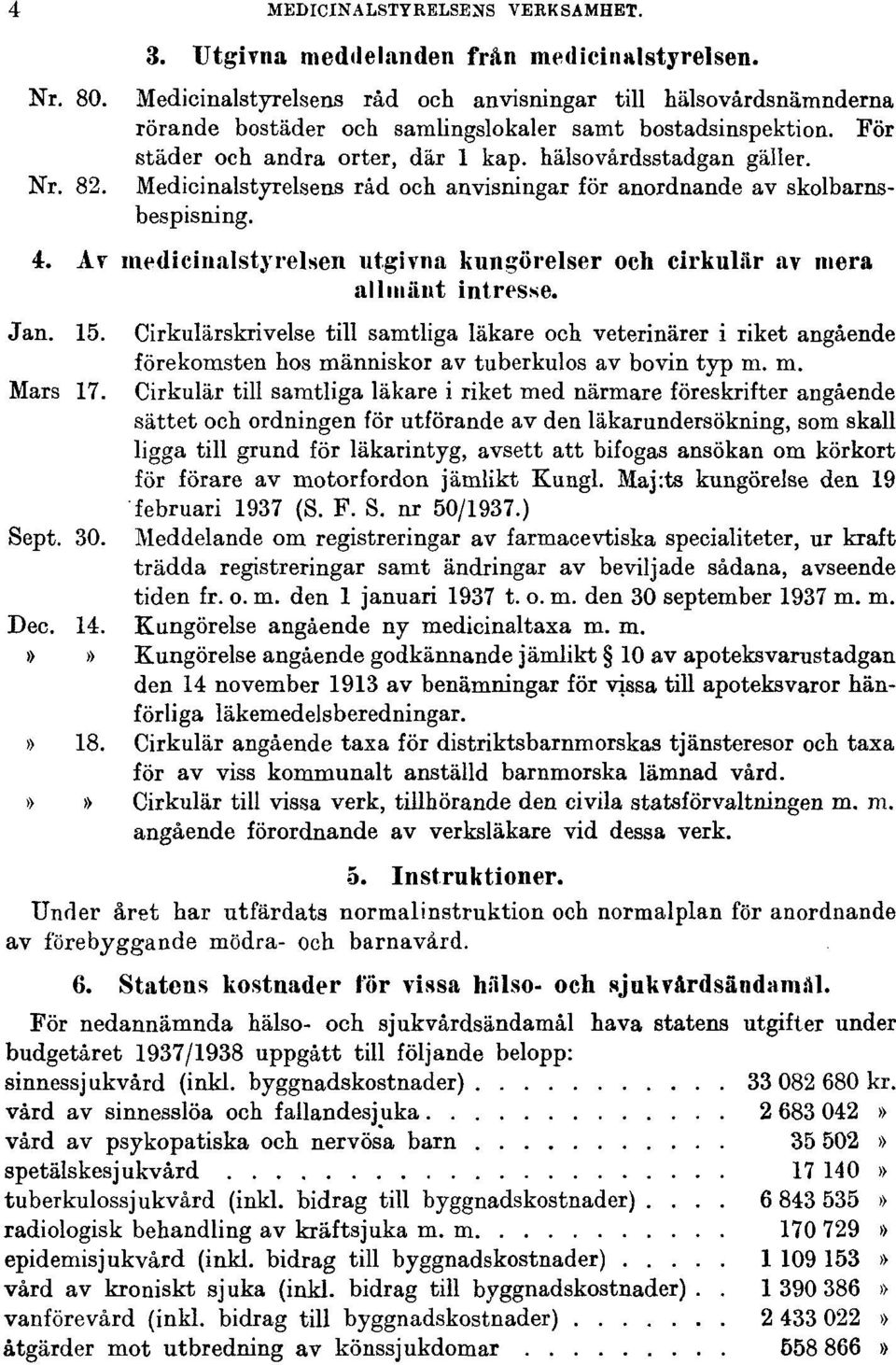 Medicinalstyrelsens råd och anvisningar för anordnande av skolbarnsbespisning. 4. Av medicinalstyrelsen utgivna kungörelser och cirkulär av mera allmänt intresse. Jan. 15.