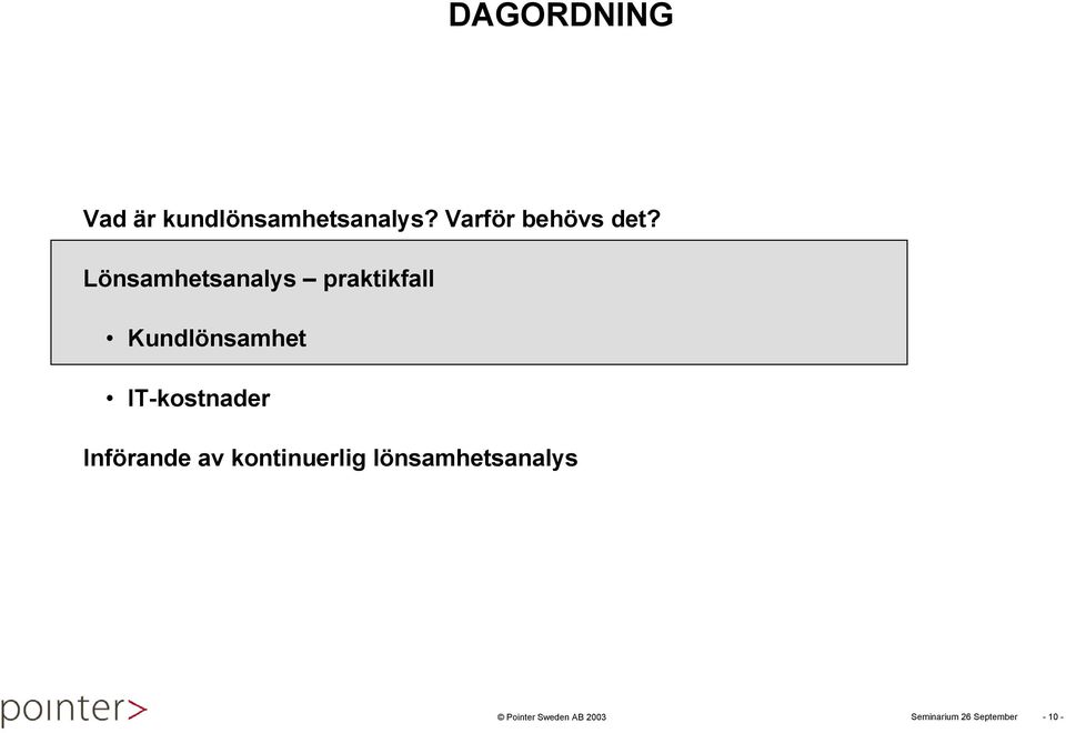 Lönsamhetsanalys praktikfall