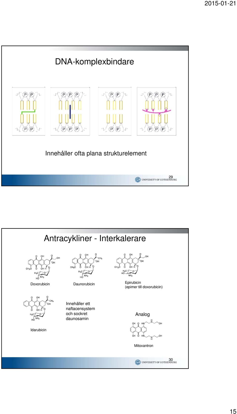 Epirubicin (epimer till doxorubicin) Innehåller ett