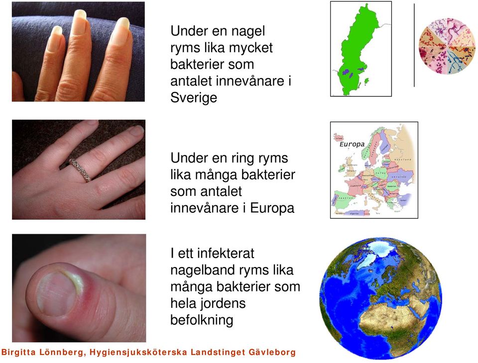 i Europa I ett infekterat nagelband ryms lika många bakterier som hela