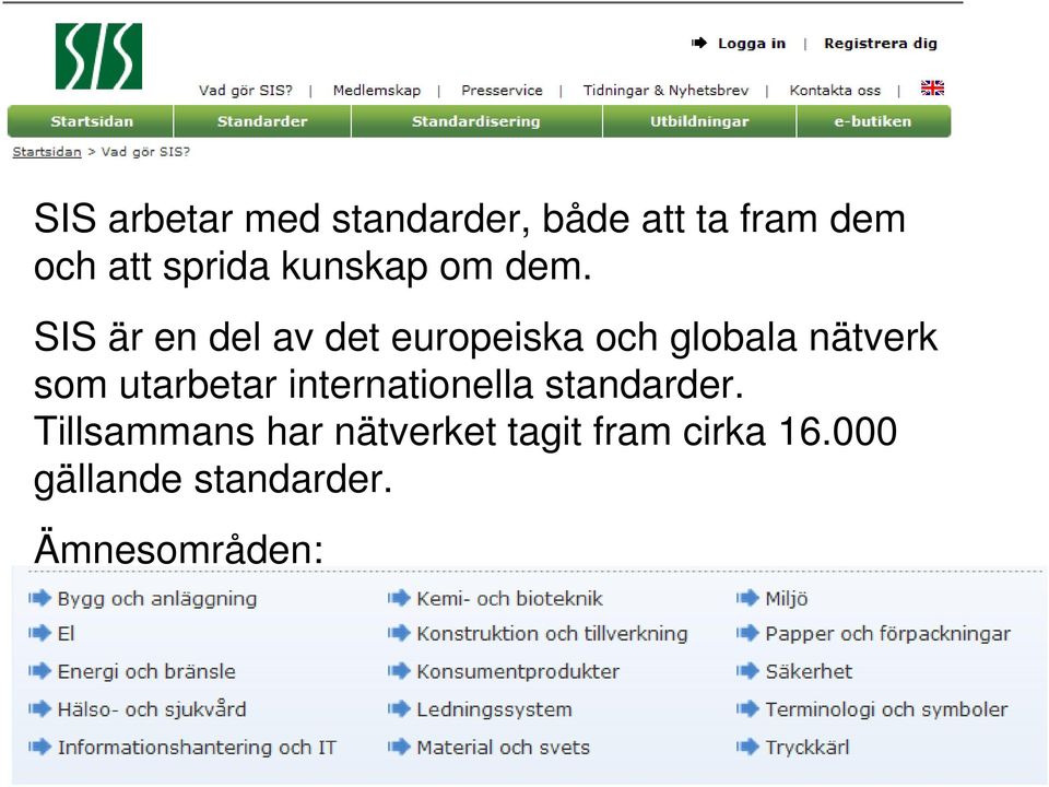 SIS är en del av det europeiska och globala nätverk som