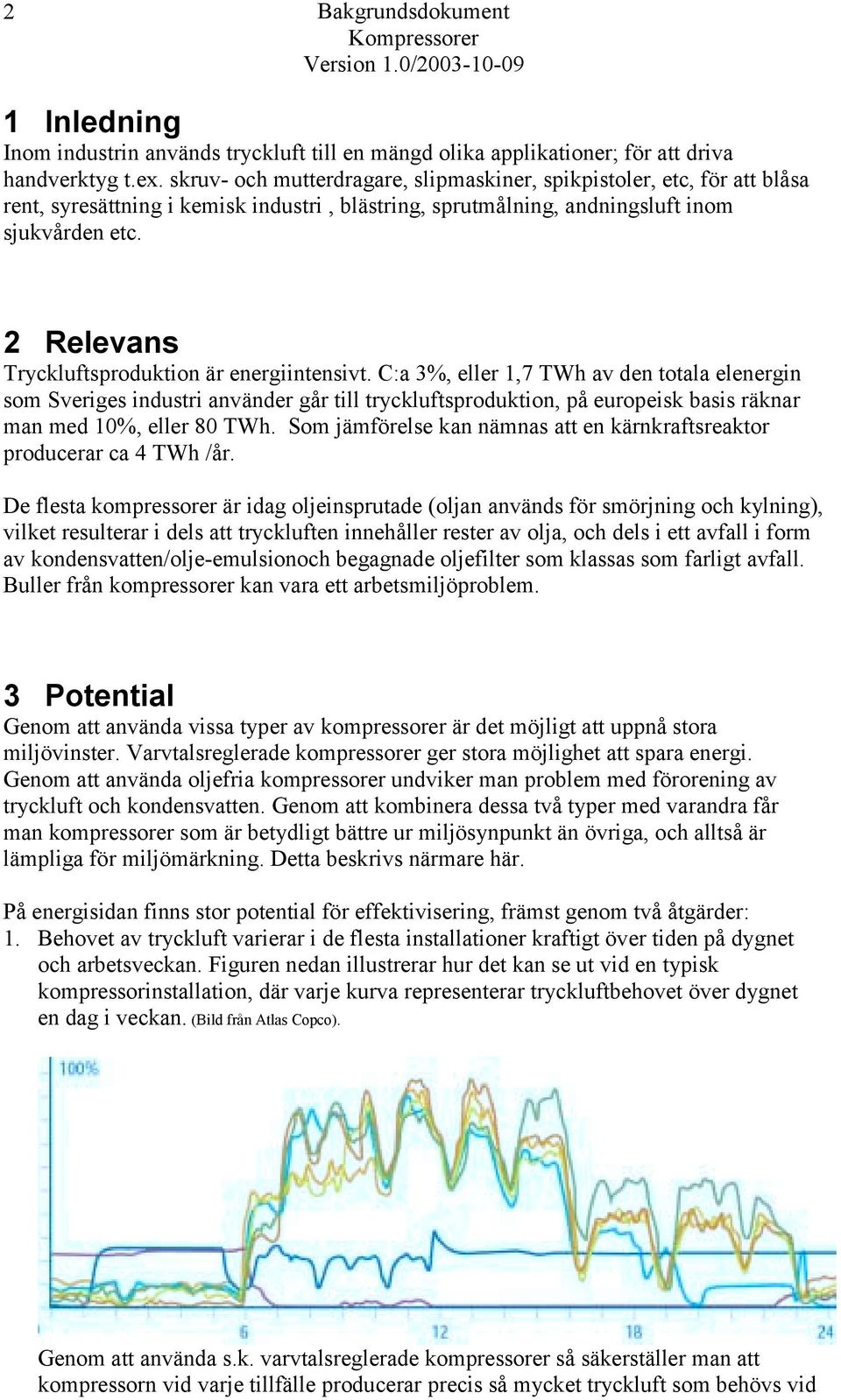 2 Relevans Tryckluftsproduktion är energiintensivt.