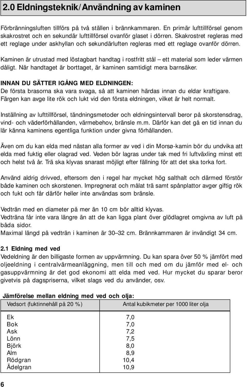 Kaminen är utrustad med löstagbart handtag i rostfritt stål ett material som leder värmen dåligt. När handtaget är borttaget, är kaminen samtidigt mera barnsäker.