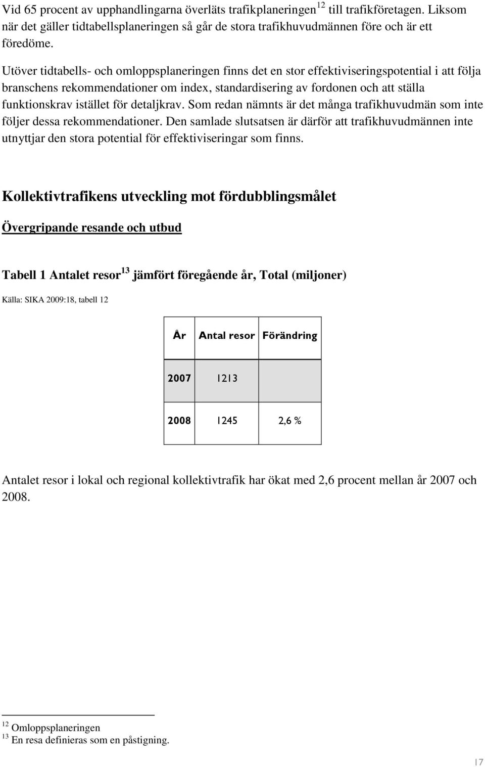 istället för detaljkrav. Som redan nämnts är det många trafikhuvudmän som inte följer dessa rekommendationer.