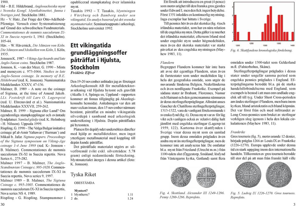 Hävernick, Die Münzen von Köln. Die Münzen und Medaillen von Köln, I. Köln, 1935. Jonsson K. 1987 Viking-Age hoards and late Anglo-Saxon coins. Stockholm 1987. Jonsson, K. - van der Meer, G.