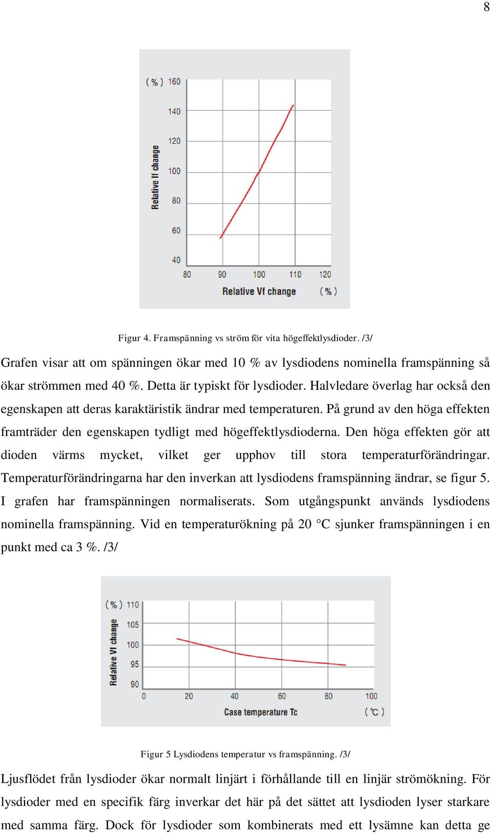 På grund av den höga effekten framträder den egenskapen tydligt med högeffektlysdioderna. Den höga effekten gör att dioden värms mycket, vilket ger upphov till stora temperaturförändringar.