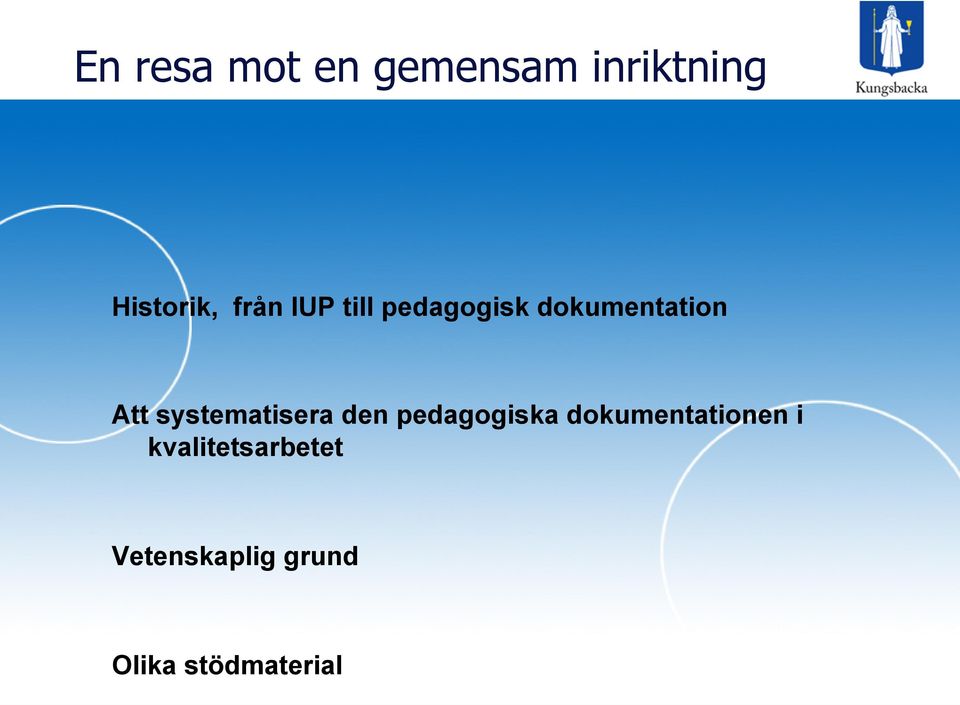 systematisera den pedagogiska dokumentationen i