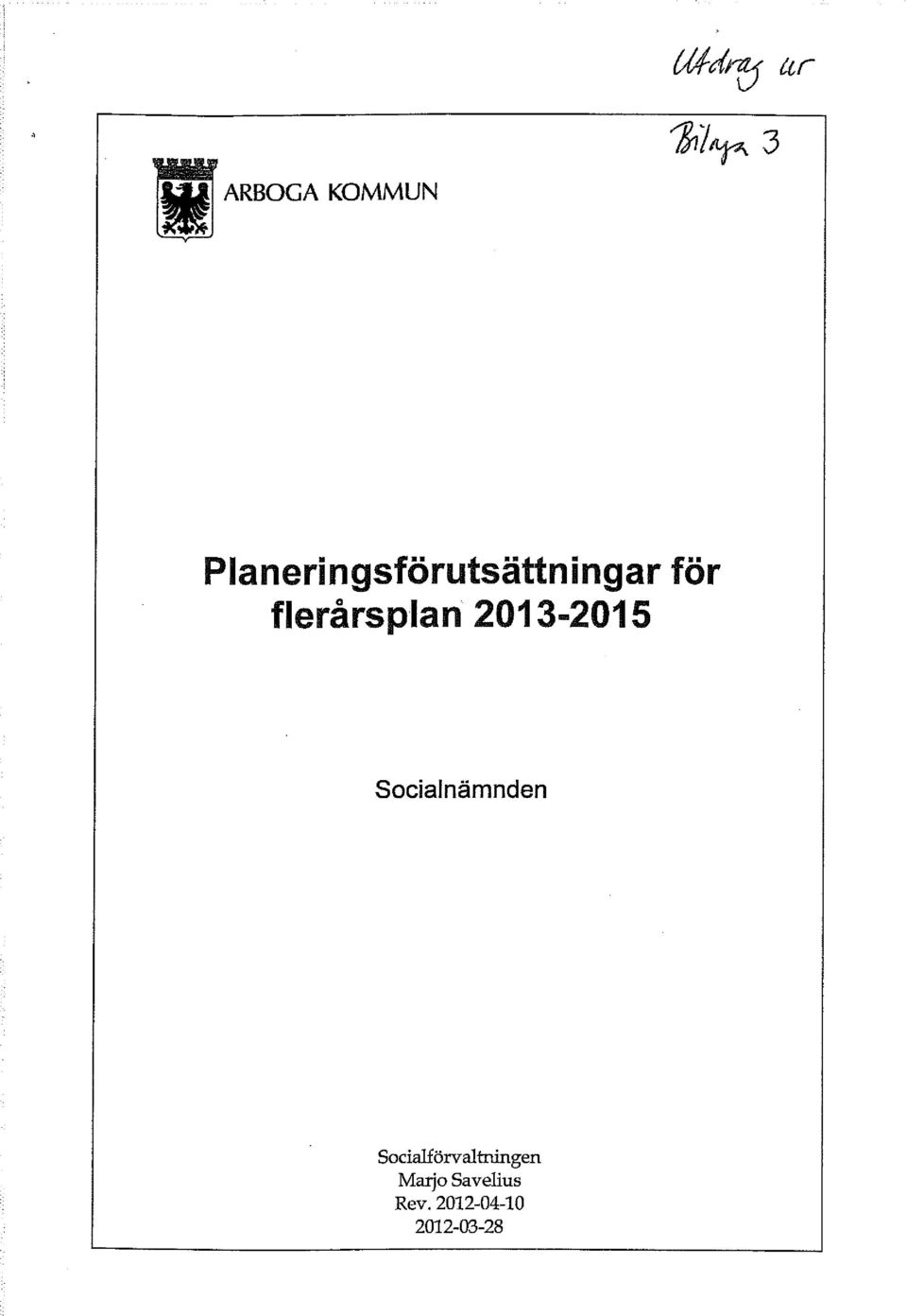 flerårsln 013-2015 Socialnämnden