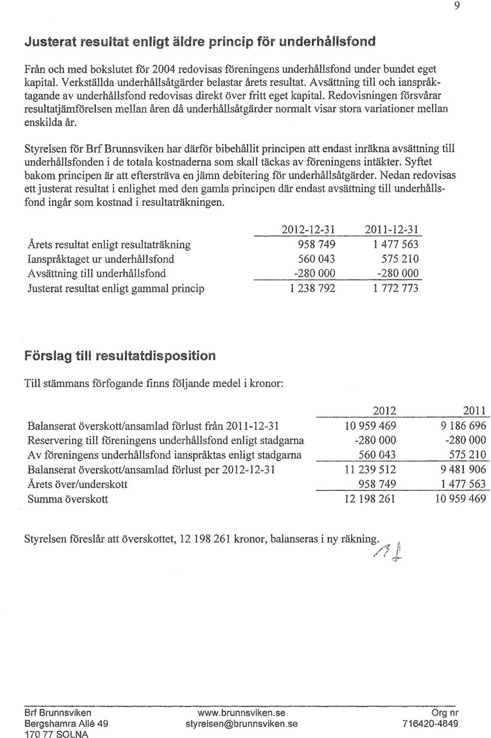 Avsättning till ch ianspråktagande av underhållsfnd redvisas direkt över fritt eget kapital Redvisningen försvårar resultatjämförelsen mellan åren då underhållsåtgärder nrmalt visar stra variatiner