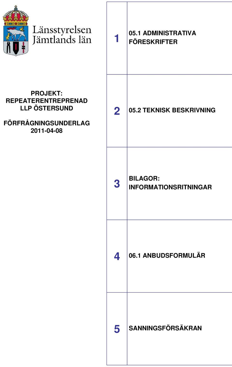 2 TEKNISK BESKRIVNING 3 BILAGOR: