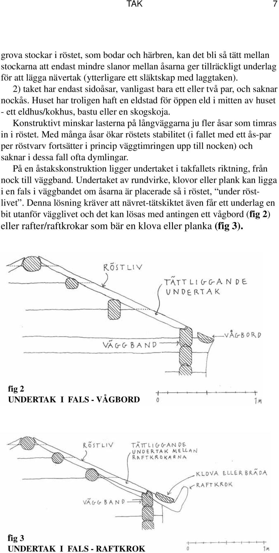 Huset har troligen haft en eldstad för öppen eld i mitten av huset - ett eldhus/kokhus, bastu eller en skogskoja. Konstruktivt minskar lasterna på långväggarna ju fler åsar som timras in i röstet.