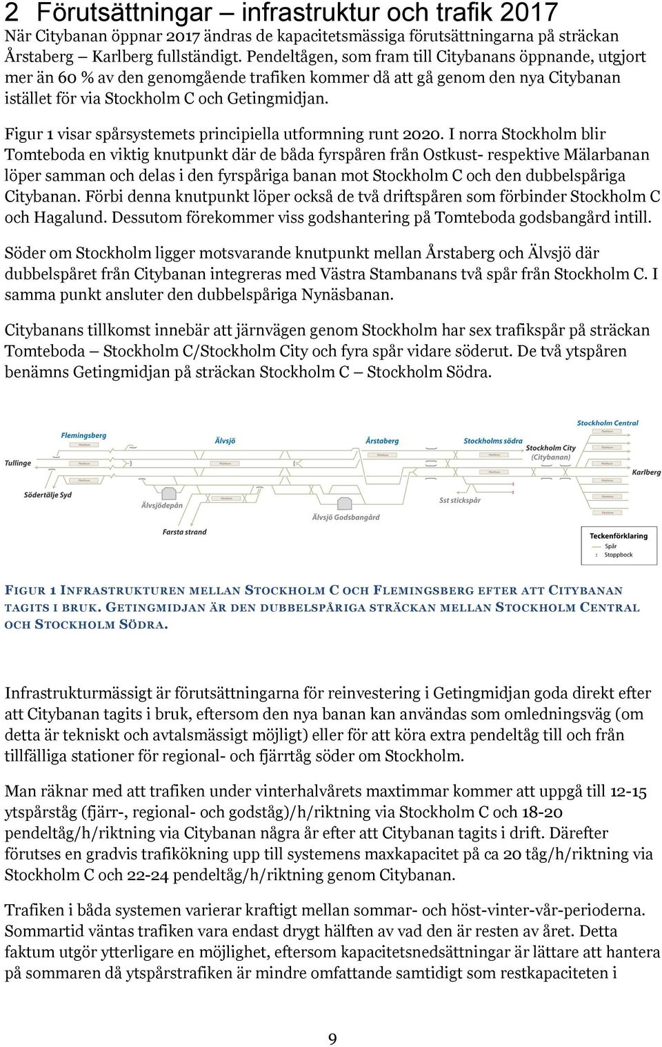 Figur 1 visar spårsystemets principiella utformning runt 2020.