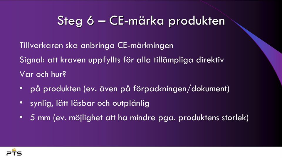 på produkten (ev.