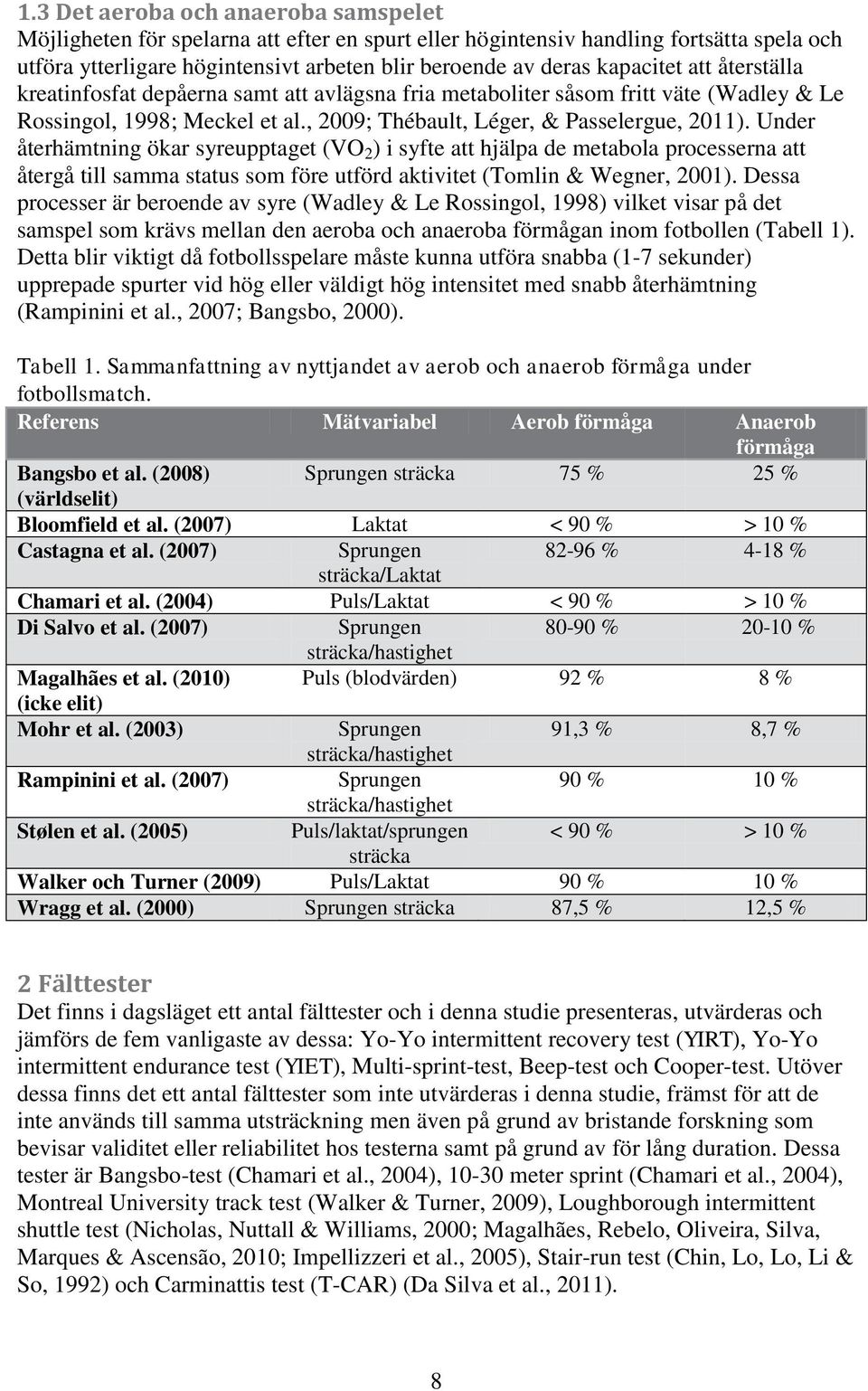 Under återhämtning ökar syreupptaget (VO 2 ) i syfte att hjälpa de metabola processerna att återgå till samma status som före utförd aktivitet (Tomlin & Wegner, 2001).