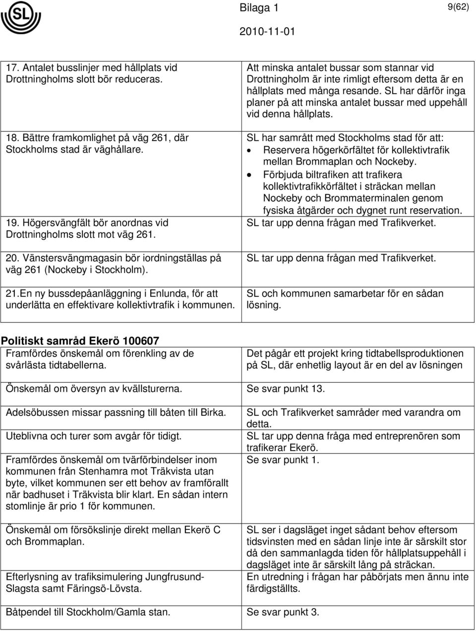 En ny bussdepåanläggning i Enlunda, för att underlätta en effektivare kollektivtrafik i kommunen.