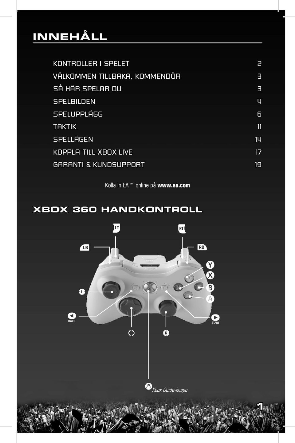 TILL XBOX LIVE 17 GARANTI & KUNDSUPPORT 19 Kolla in EA online på www.