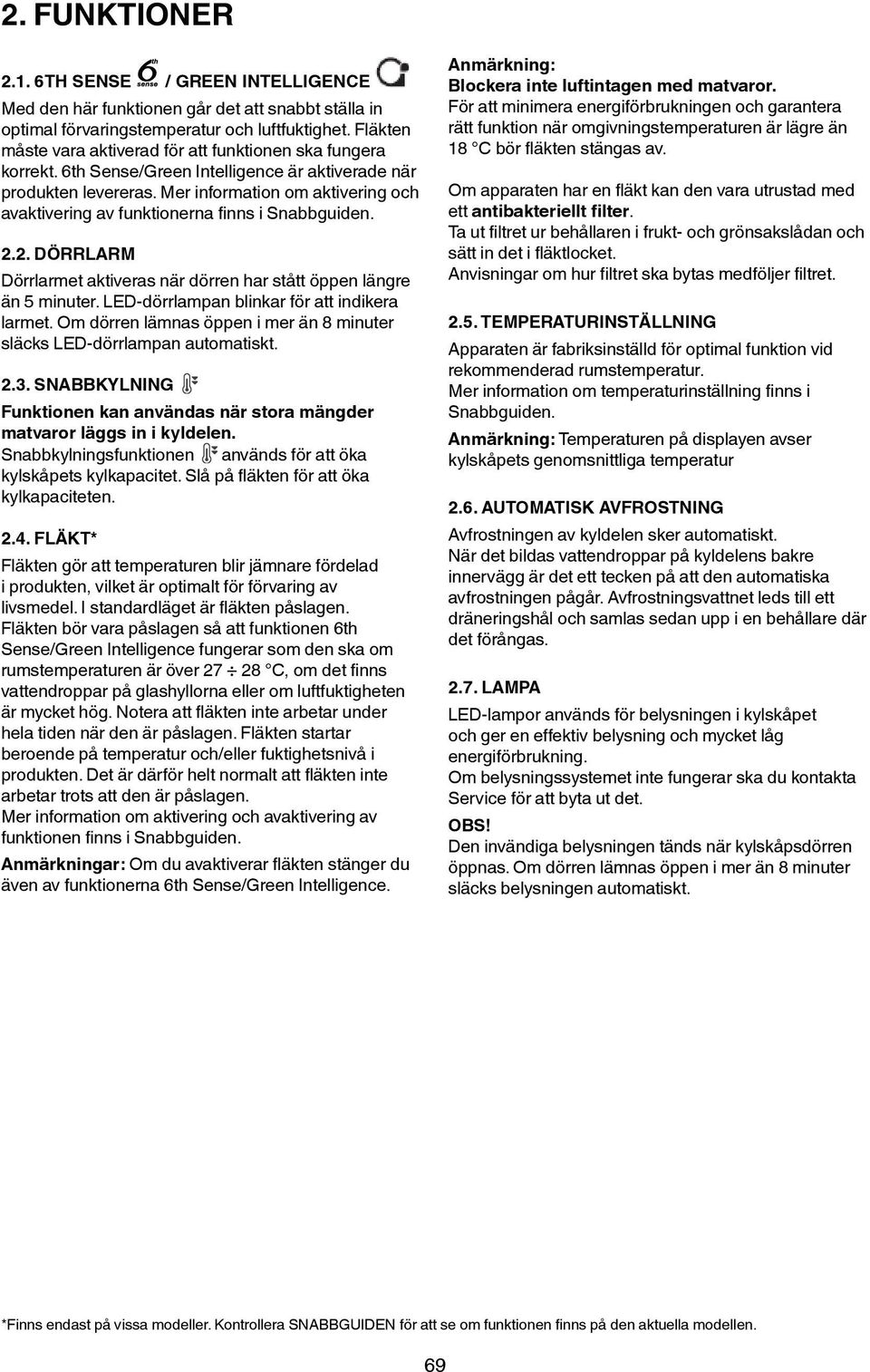 Intelligence Fläkten function rätt works funktion to när omgivningstemperaturen är lägre än or use other måste vara aktiverad maintain för the att right funktionen temperature ska fungera in the