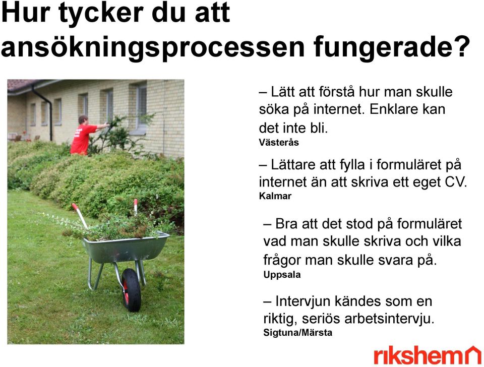 Västerås Lättare att fylla i formuläret på internet än att skriva ett eget CV.