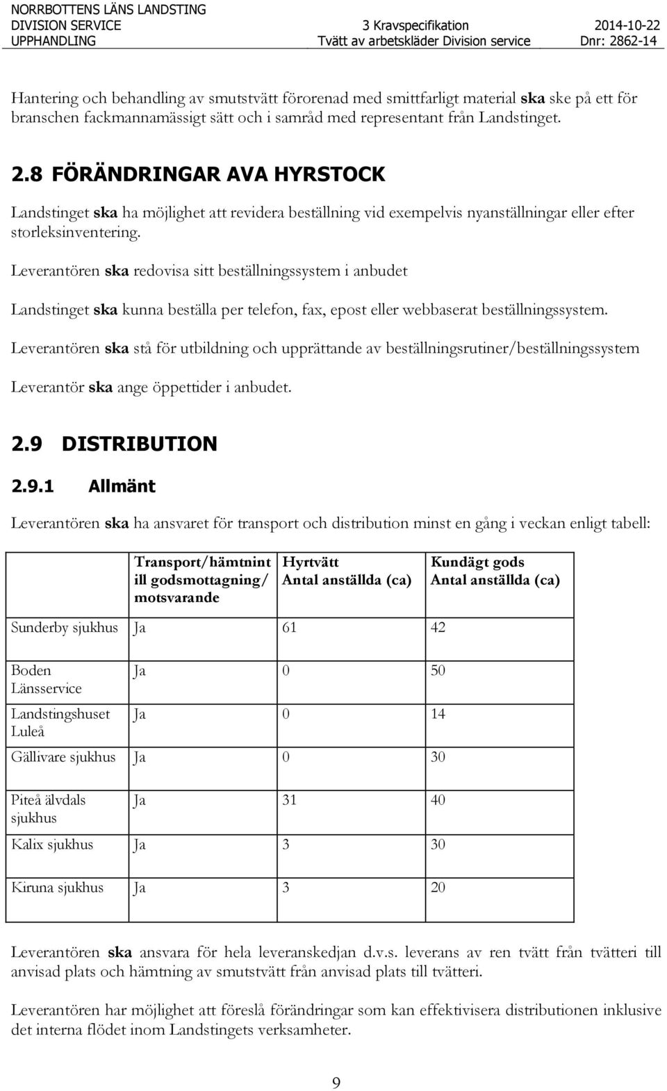 Leverantören ska redovisa sitt beställningssystem i anbudet Landstinget ska kunna beställa per telefon, fax, epost eller webbaserat beställningssystem.