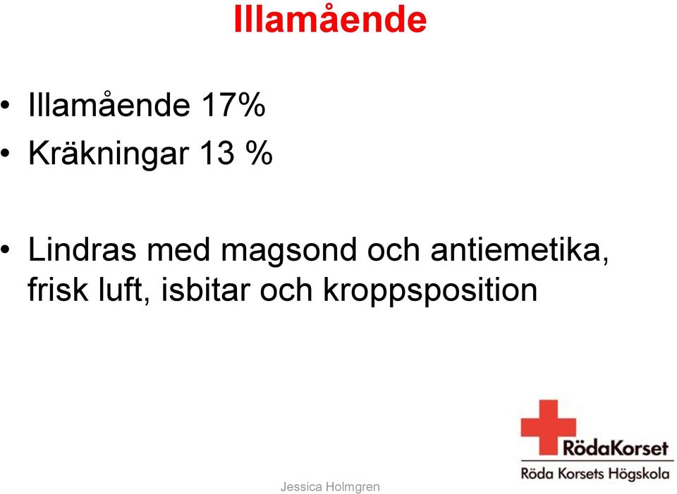 magsond och antiemetika,