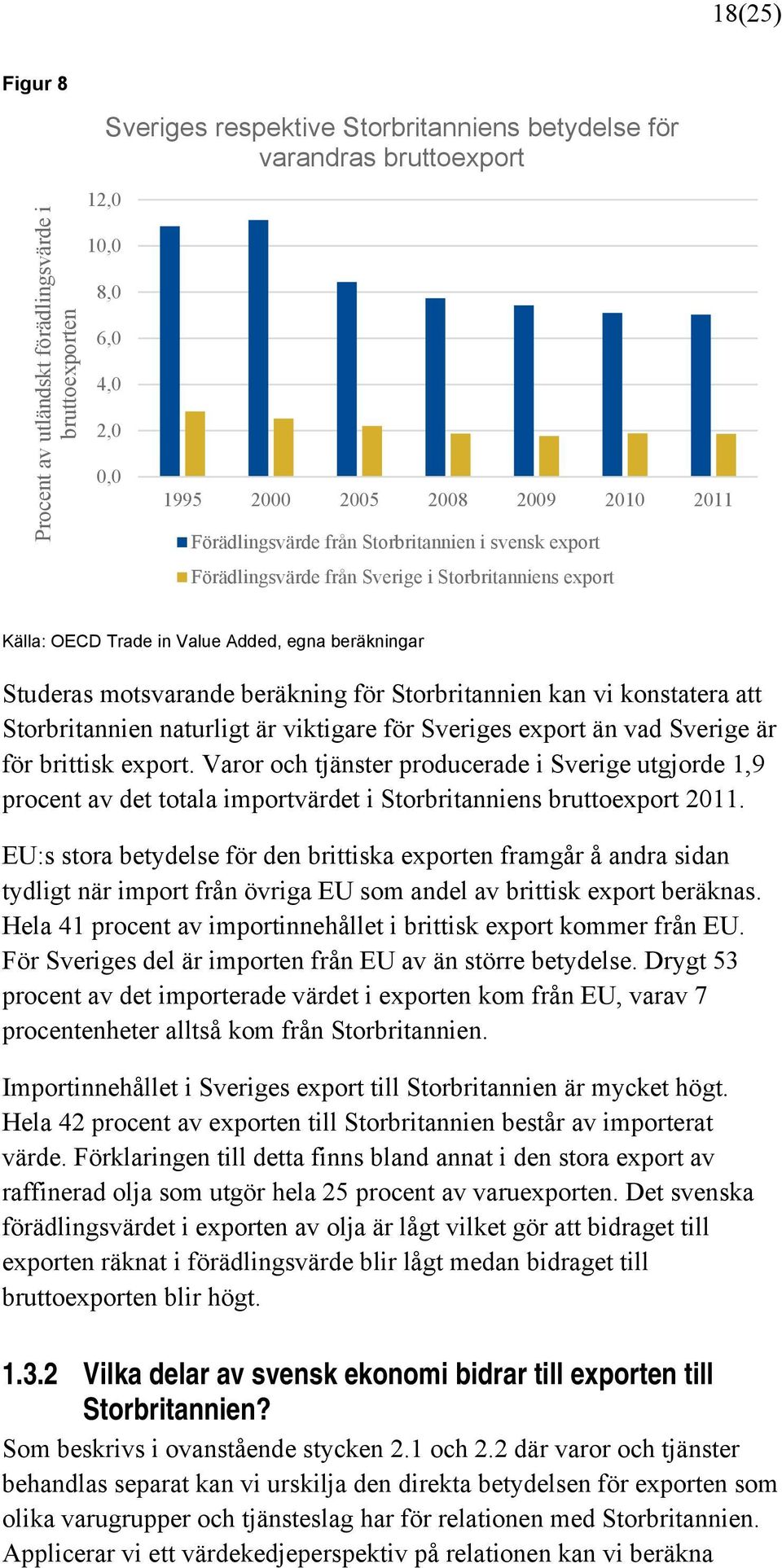 för Storbritannien kan vi konstatera att Storbritannien naturligt är viktigare för Sveriges export än vad Sverige är för brittisk export.