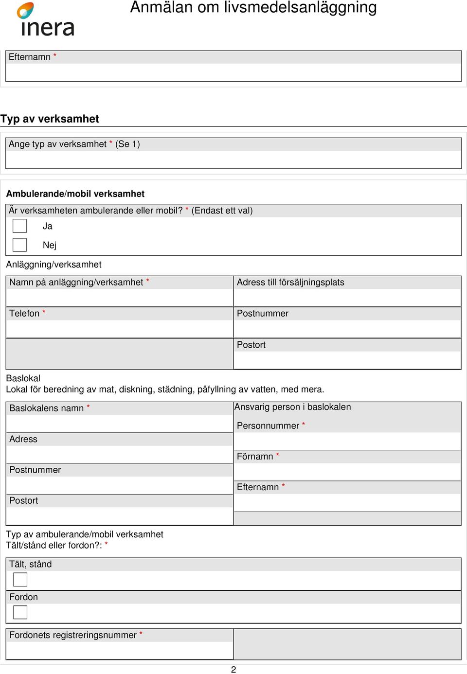 Baslokal Lokal för beredning av mat, diskning, städning, påfyllning av vatten, med mera.