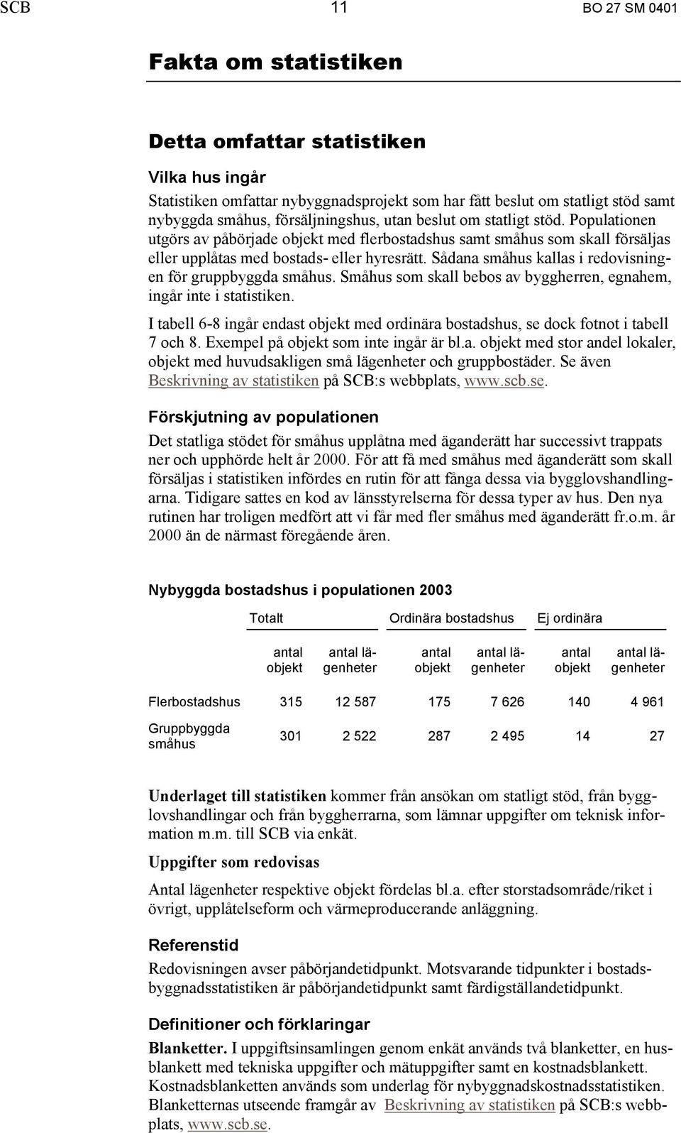 Sådana småhus kallas i redovisningen för gruppbyggda småhus. Småhus som skall bebos av byggherren, egnahem, ingår inte i statistiken.