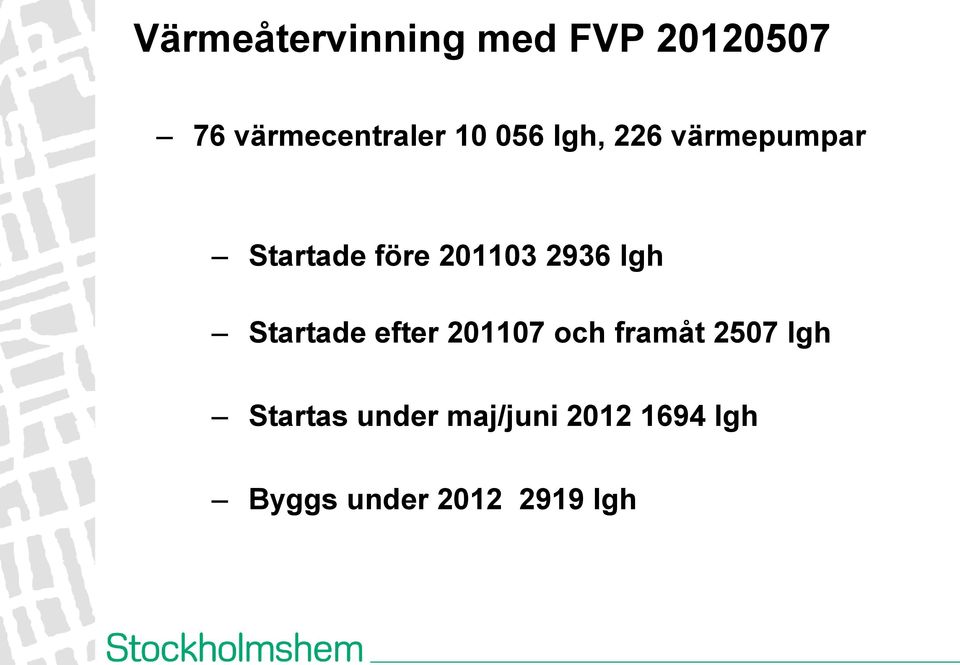 lgh Startade efter 201107 och framåt 2507 lgh Startas