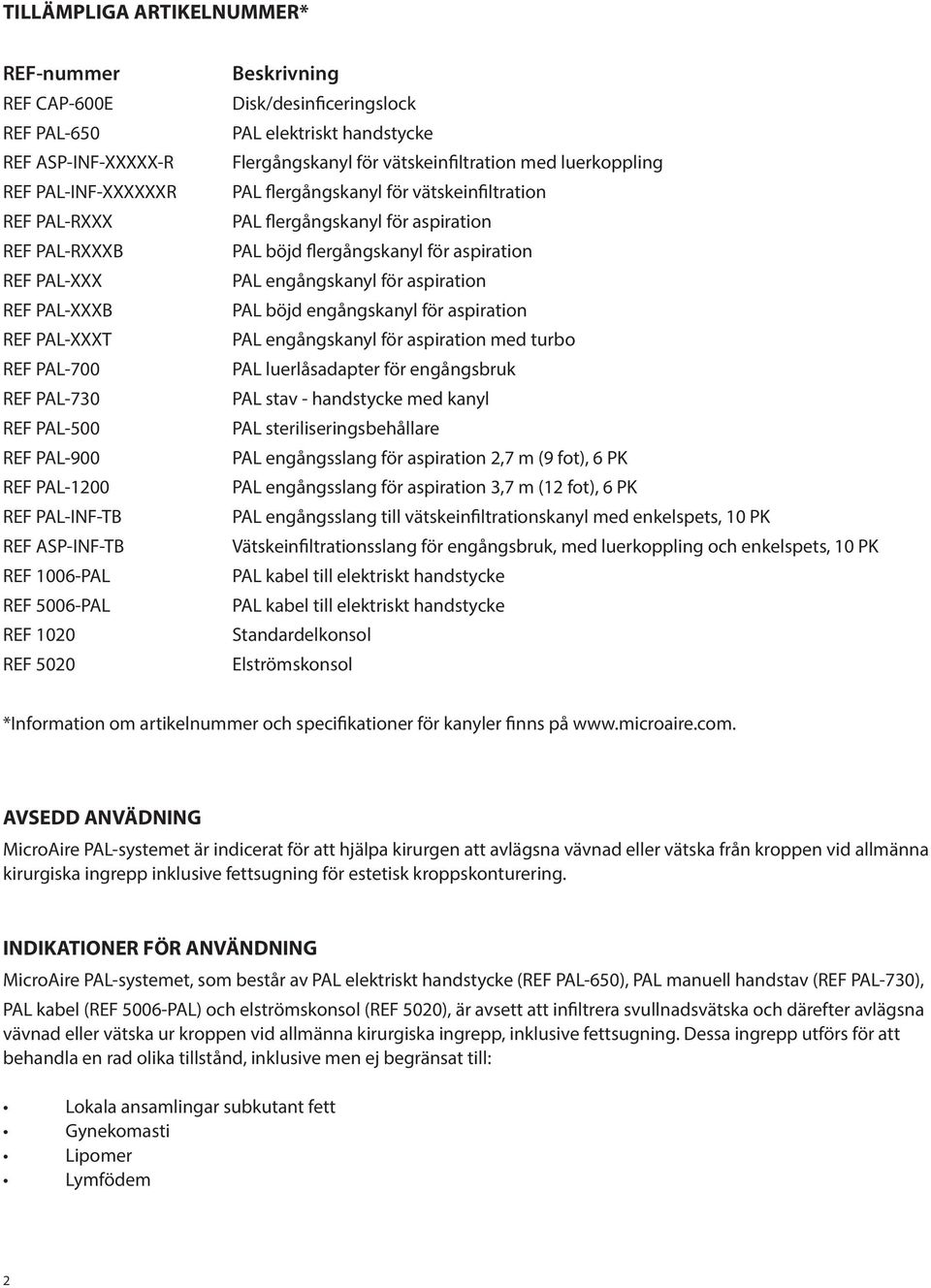 vätskeinfiltration med luerkoppling PAL flergångskanyl för vätskeinfiltration PAL flergångskanyl för aspiration PAL böjd flergångskanyl för aspiration PAL engångskanyl för aspiration PAL böjd