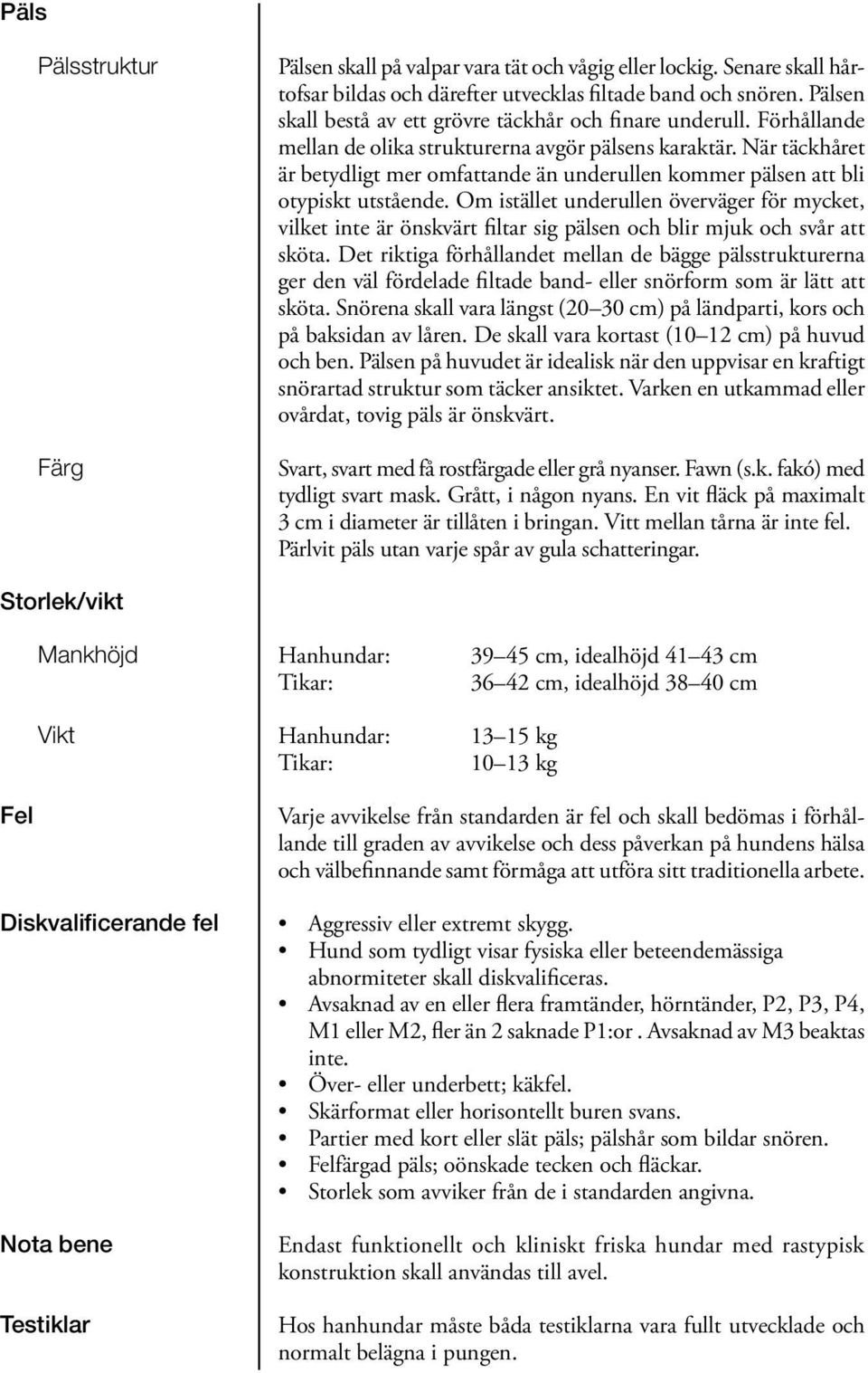 När täckhåret är betydligt mer omfattande än underullen kommer pälsen att bli otypiskt utstående.