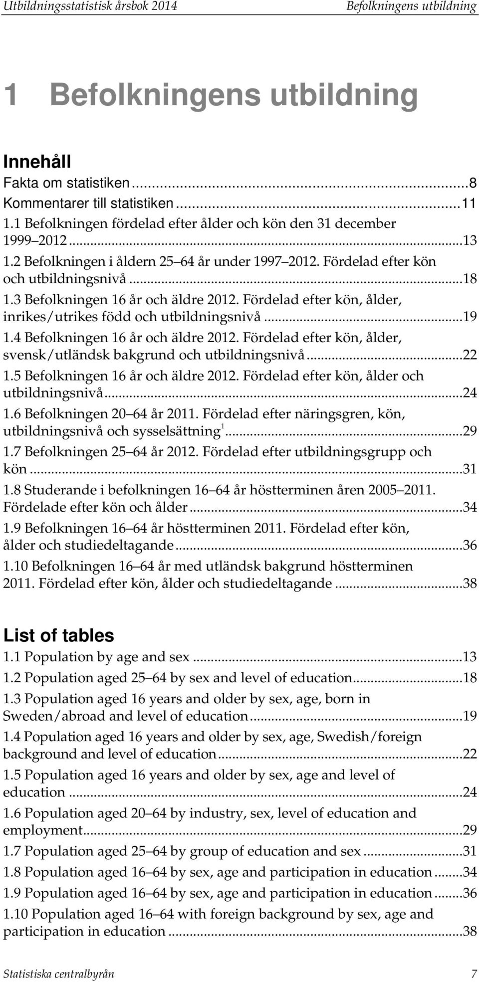 3 Befolkningen 16 år och äldre 2012. Fördelad efter kön, ålder, inrikes/utrikes född och utbildningsnivå... 19 1.4 Befolkningen 16 år och äldre 2012.