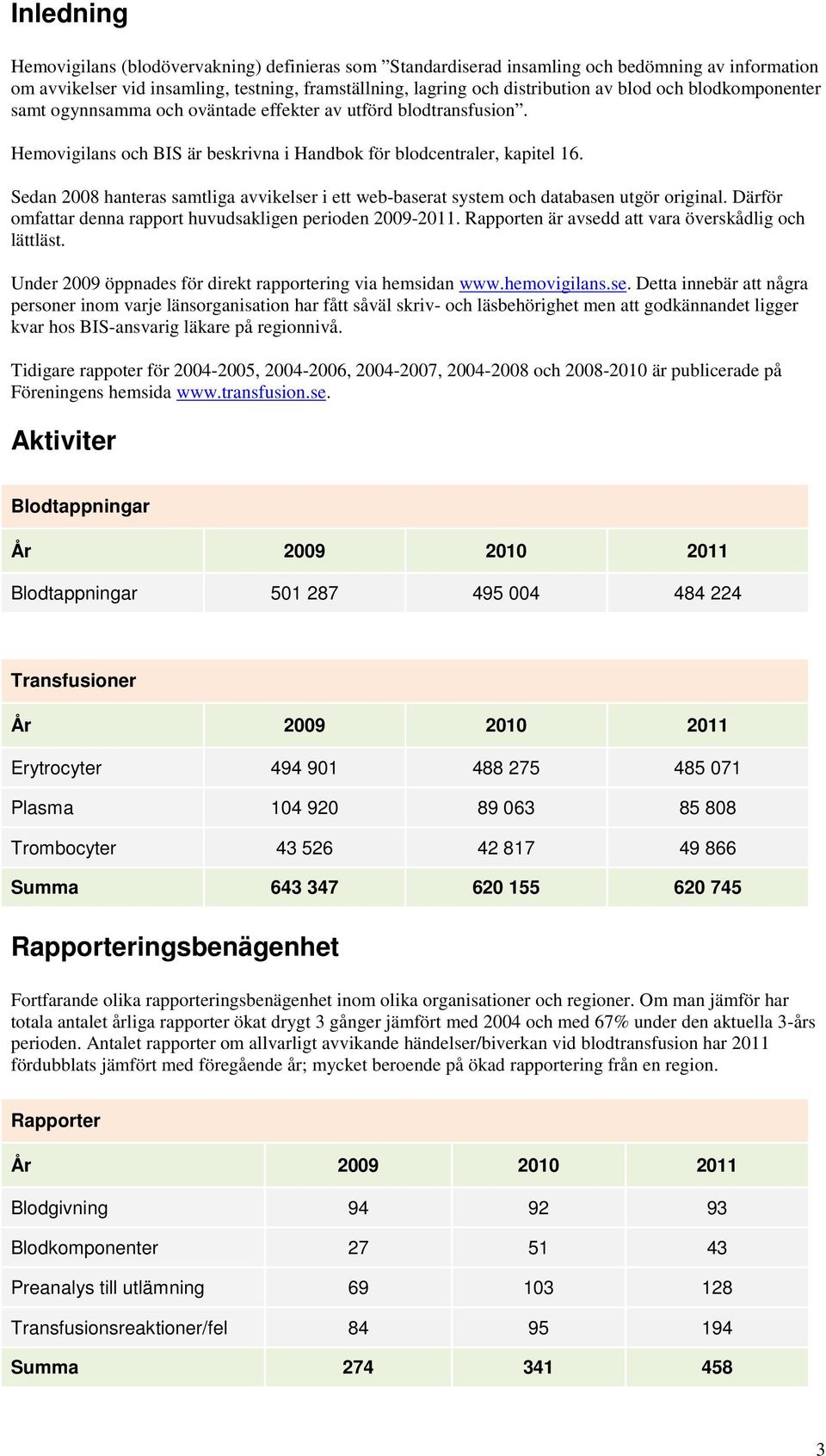 Sedan 2008 hanteras samtliga avvikelser i ett web-baserat system och databasen utgör original. Därför omfattar denna rapport huvudsakligen perioden 2009-20.