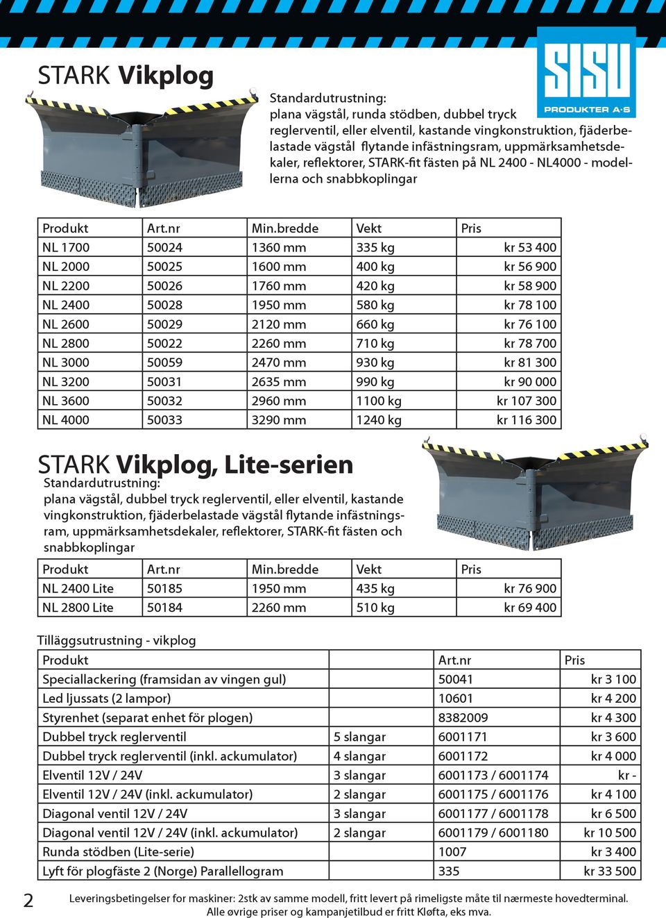 50028 1950 mm 580 kg kr 78 100 NL 2600 50029 2120 mm 660 kg kr 76 100 NL 2800 50022 2260 mm 710 kg kr 78 700 NL 3000 50059 2470 mm 930 kg kr 81 300 NL 3200 50031 2635 mm 990 kg kr 90 000 NL 3600