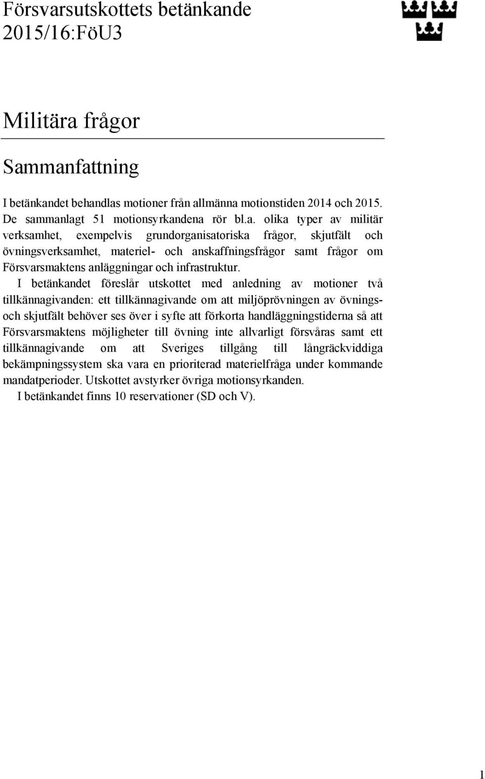 de 2015/16:FöU3 Militära 