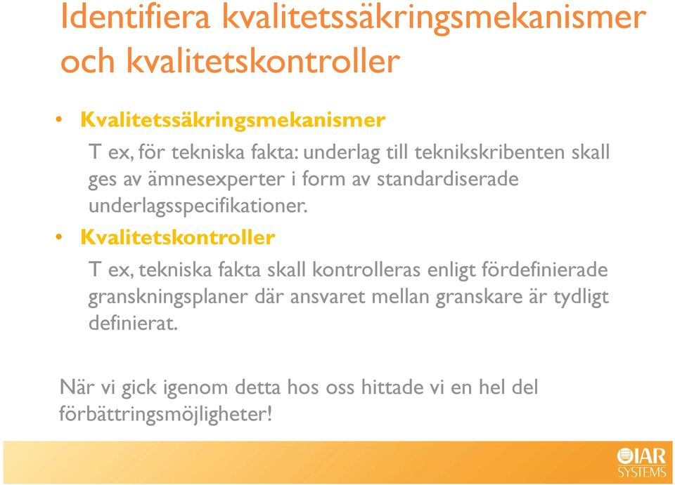 underlagsspecifikationer.