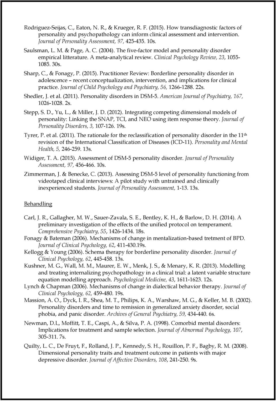 Clinical Psychology Review, 23, 1055-1085. 30s. Sharp, C., & Fonagy, P. (2015).