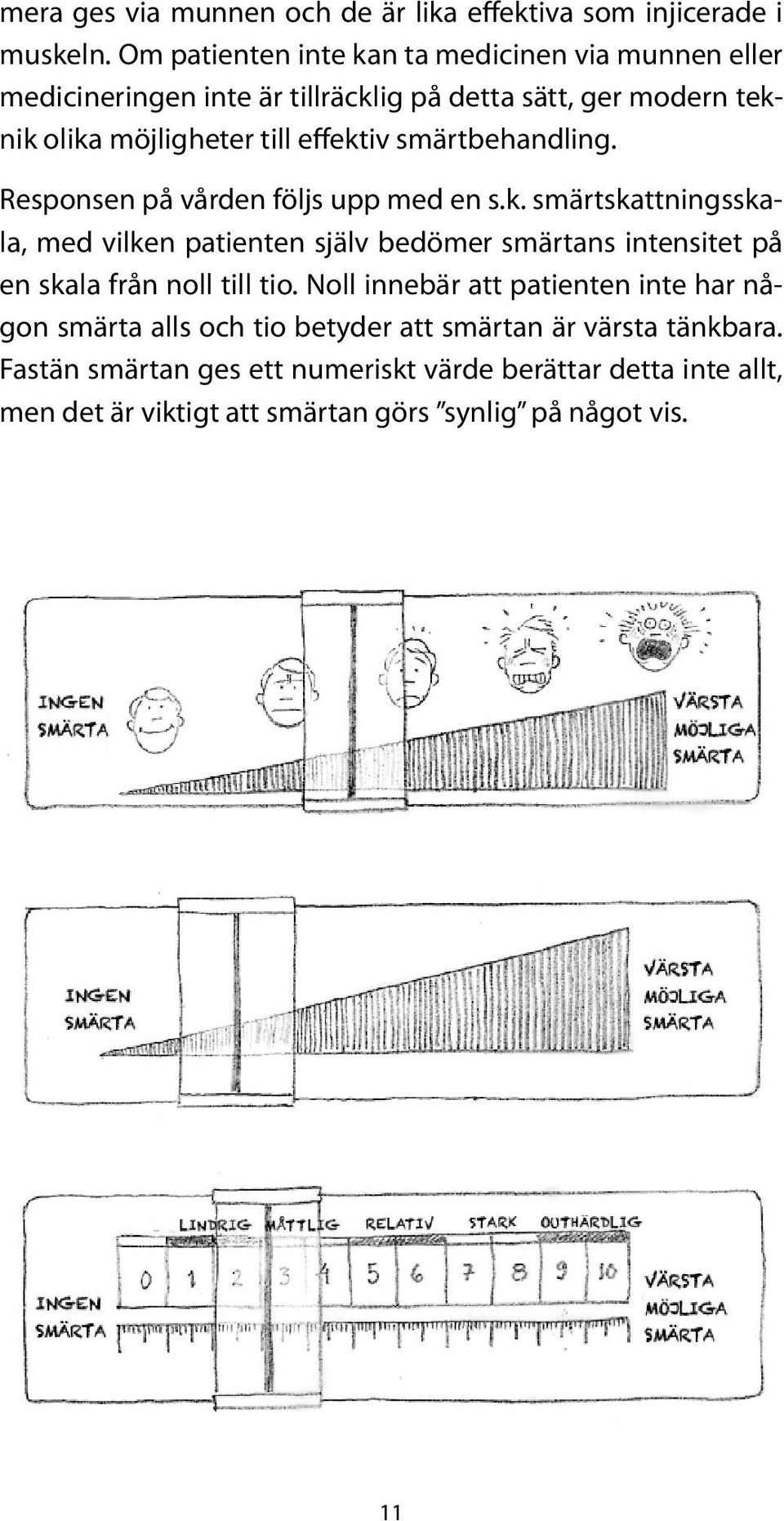 smärtbehandling. Responsen på vården följs upp med en s.k.