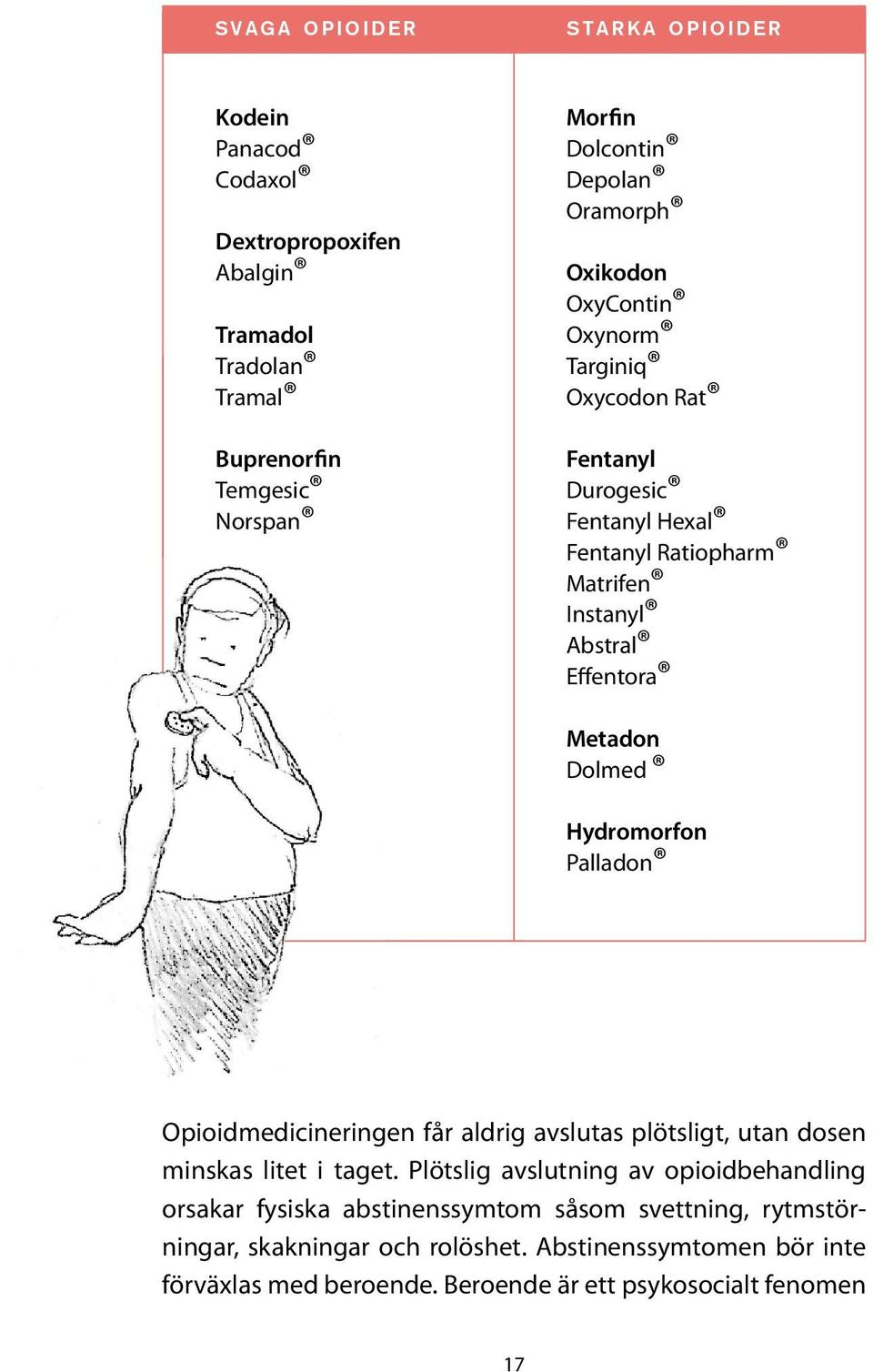 Dolmed Hydromorfon Palladon Opioidmedicineringen får aldrig avslutas plötsligt, utan dosen minskas litet i taget.