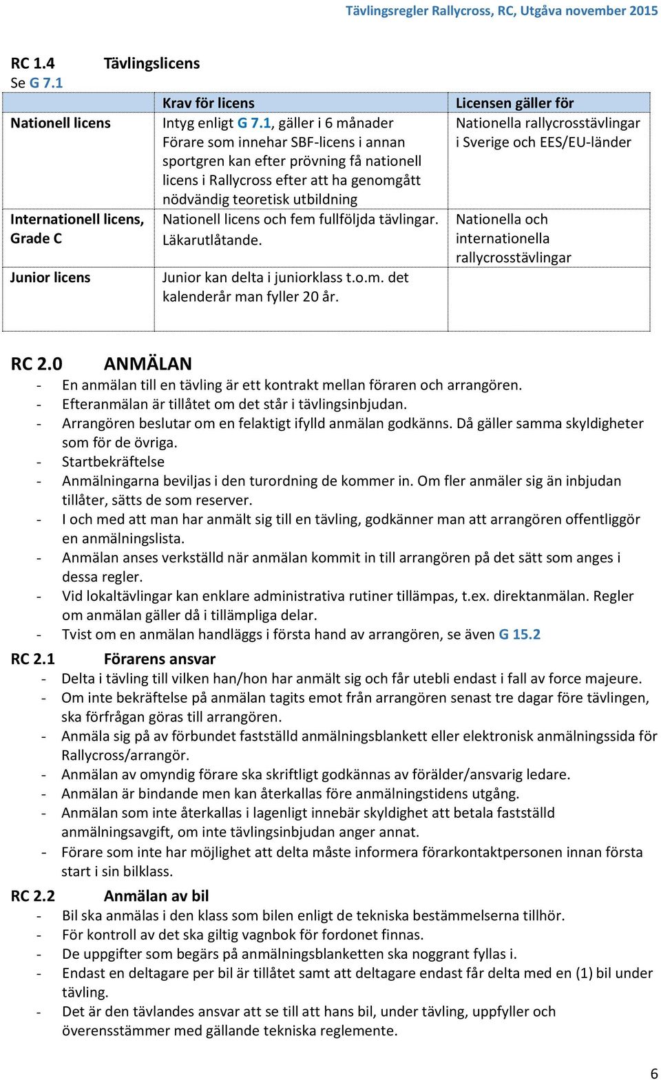 fem fullföljda tävlingar. Läkarutlåtande. Junior kan delta i juniorklass t.o.m. det kalenderår man fyller 20 år.