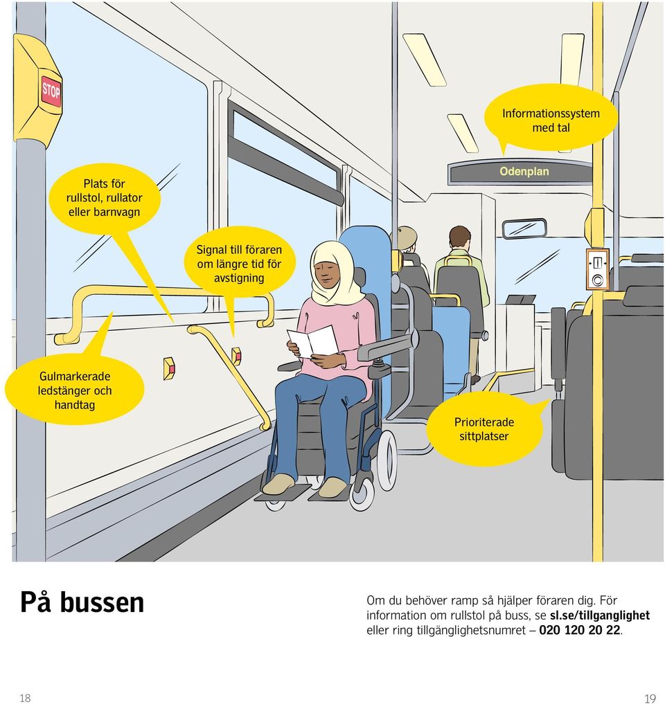 sittplatser På bussen Om du behöver ramp så hjälper föraren dig.