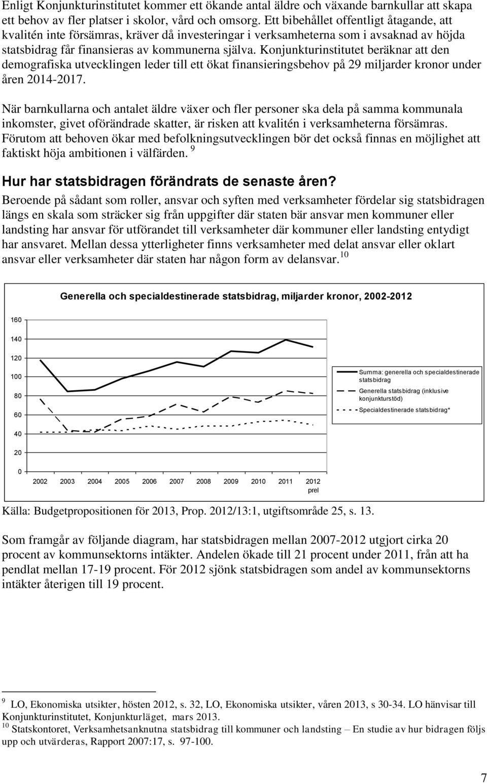 Konjunkturinstitutet beräknar att den demografiska utvecklingen leder till ett ökat finansieringsbehov på 29 miljarder kronor under åren 2014-2017.