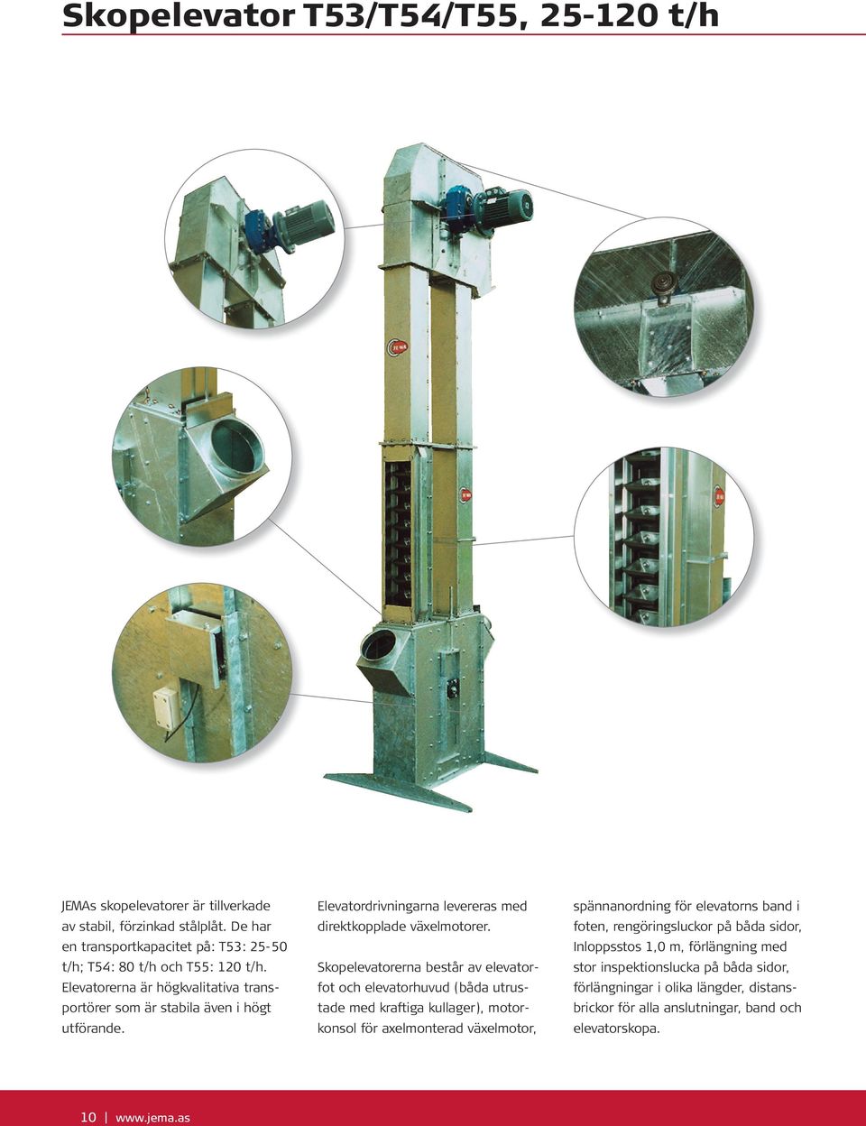 Elevatordrivningarna levereras med direktkopplade växelmotorer.