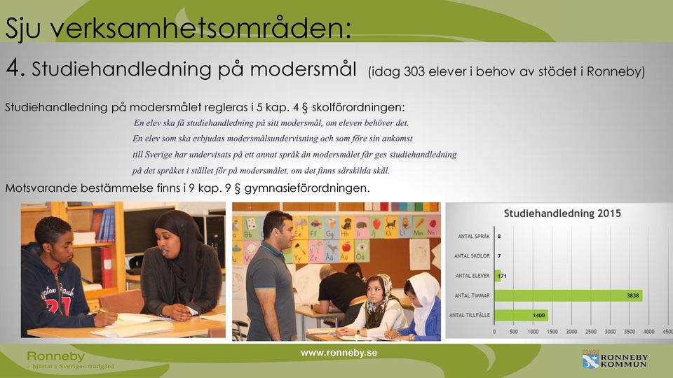 4 skolförordningen: En elev ska få studiehandledning på sitt modersmål, om eleven behöver det.